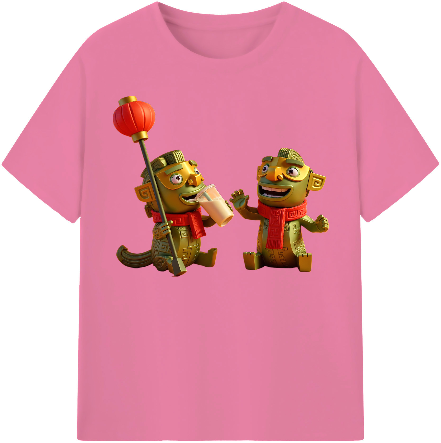 （画像用） Ne Zha 2 ナタ 魔童の大暴れ 綿100％半袖Tシャツ（フロントプリント）